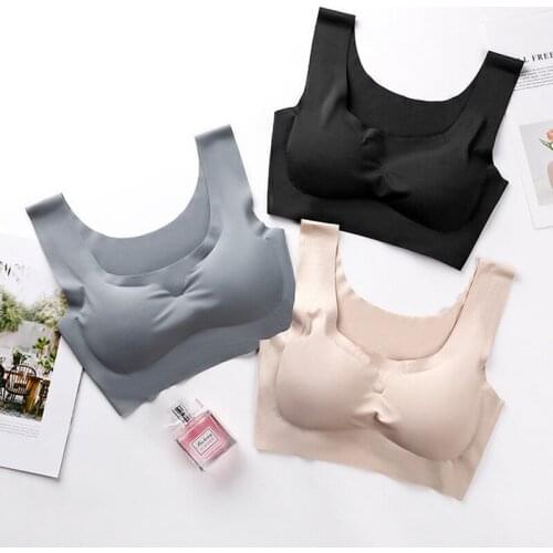 Womens Sports Bra Ice Silk Seamless Underwear Beauty Back With Removable Chest Pad Push Ups Fitness Vest Plus Size