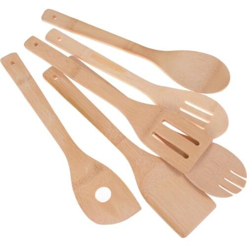 1pcs Kitchen Spoon Spatula Mixing Professional Lovely Bamboo Utensil Wooden Cooking Tools Drop Shipping