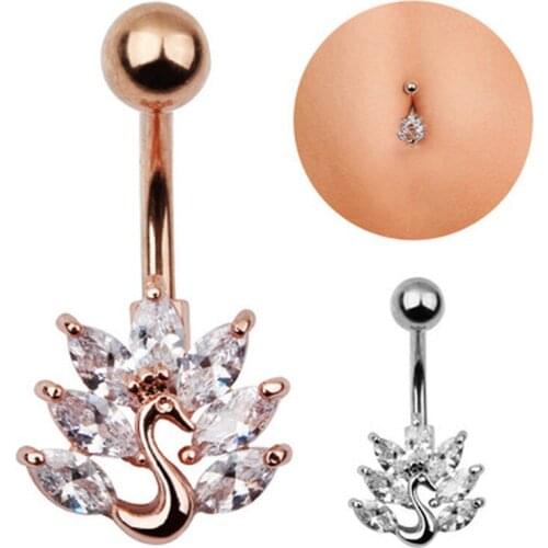 1PCS Fashion Jewelry with Creative Body Sexy Simple Geometric Handmade Micro-inlaid Belly Button Nail Piercing Jewelry Female