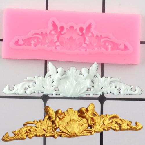 3D Craft Angel Baby Silicone Molds Relief Cake Border Fondant DIY Cake Decorating Tools Candy Clay Chocolate Gumpaste Moulds