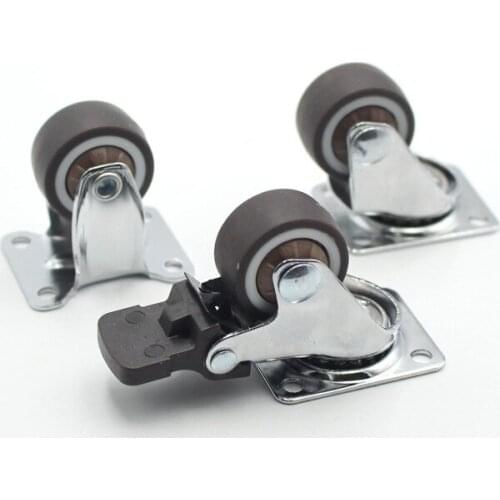 4 Pcs 1''/25mm TPR ultra quiet rubber wheel bearing 60kg brake cabinet furniture casters brake wheel