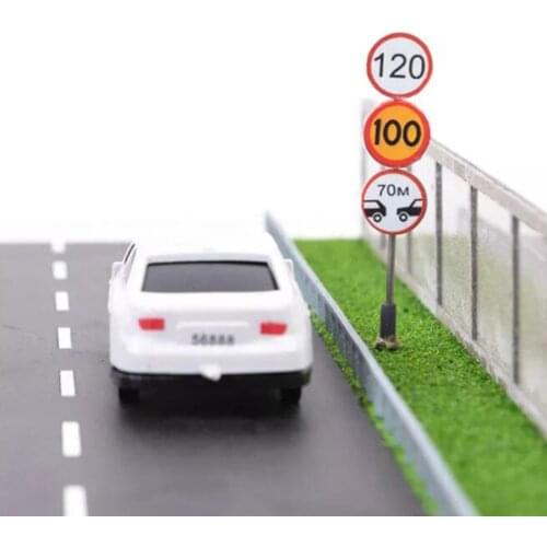 6pcs 1:87 Traffic Signage Micro Landscape Highway Scenes Model Decorative, Multi Types Meet Your Different Needs