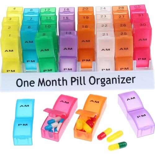 7/14/21/28/32 Slots Monthly Pill Organizer Box Tablet Holder Medicine Container Organizer Case Travel Daily Pill Storage Box