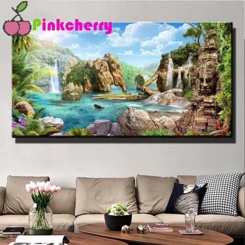 Full Drill Diamond Painting Cross Stitch 5D DIY Diamond Embroidery beautiful Waterfalls scenery Wall Decoration Large size k847