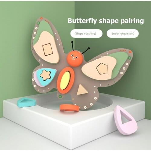 Color Shape Match Wooden Butterfly Early Learning Cognitive Game Toys for Kids Give Children Best Enlightenment Toy Gift