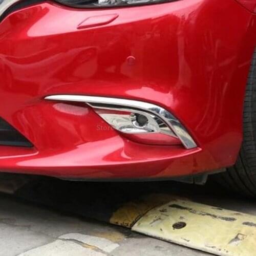 For Mazda 6 Atenza M6 2017 2018 Chrome Front Fog Light Lamp Foglight Cover Trim Decorative Exterior Accessories Car Styling