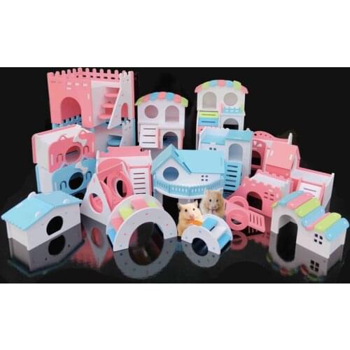 Pet Hamster Wooden House Squirrel Home Supplies Totoro Nest Gerbil Chalet Mice Hideout Rat Mouse Cage Accessories Guinea Pig