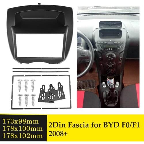 Double Din Radio Fascia for BYD F0/F1 2008+ Auto Car Stereo Adapter Fascia Dashboard Panel CD Player Frame Trim Installation Kit