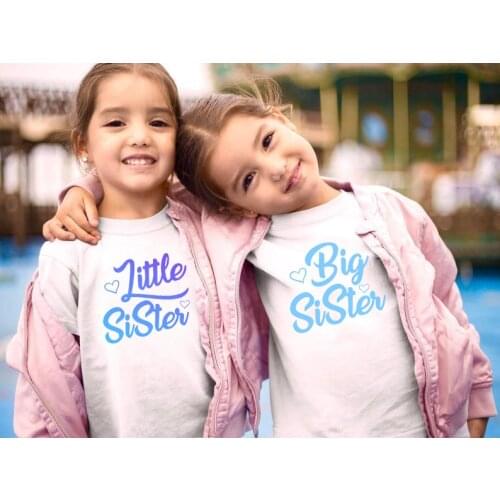 Big/little Sister Summer Kids Tshirt Toddler Girl Sisters T-shirt Girls Fashion Short Sleeve Tees Children Funny Casual Tops