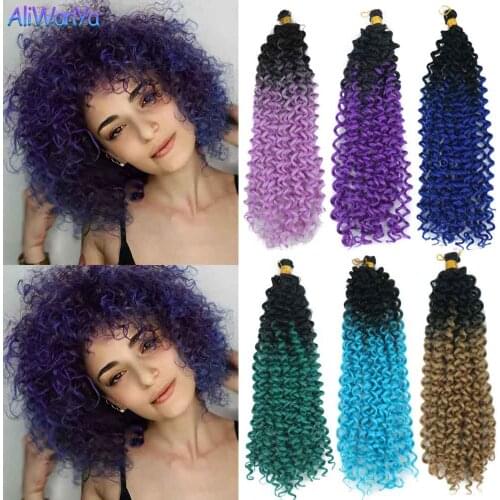 Afro Kinky Curly Synthetic Hair Extensions Afro Curls Bohemian Water Curl Wave Hair Crochet Braids Hair Bundles Ombre Twist Bulk