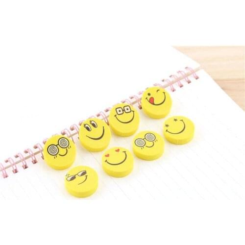 Campus pencil eraser cute smiley simple student pencil eraser