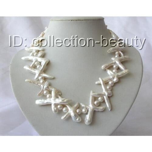 Classic big 40mm baroque gray freshwater cultured pearl necklace