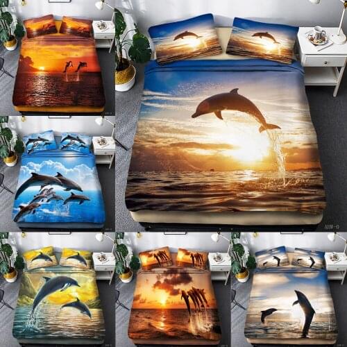 Dolphin Animal Series Bedding Set Ocean Quilt Set Double Queen 3d comforter sets conforter set queen size