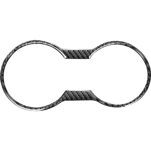 Cup Holder Cover Frame Trim Carbon Fiber for Ford Mustang 2015 2016 2017 2018 2019 2020 Interior Accessories