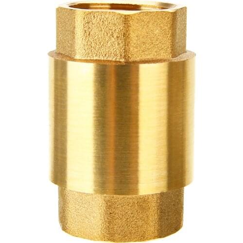 1Pcs 1/2'' NPT Brass Check Valve High Quality Thread In-Line Spring Vertical Check Valve 200WOG For Full Range of Liquids & Gas