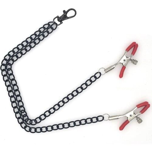 Metal Nipple Clamps With Black Chain Nipple Clips Flirting Teasing Sex Flirt Bondage Kit Slave Bdsm Exotic Accessories