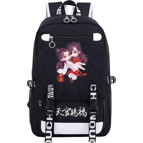 Anime Tian Guan Ci Fu Xie Lian cosplay Fashion Backpack Shoulder Bags Hua Cheng 3D Print School Bag Mochilas Student Backpack