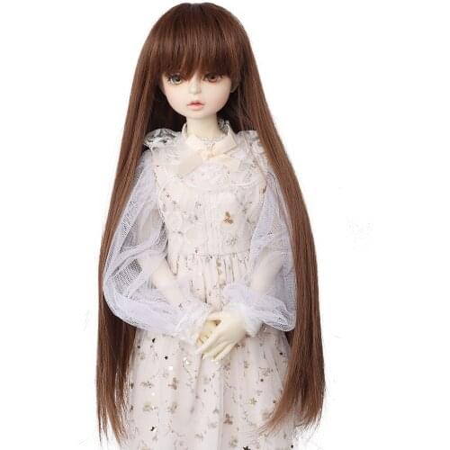 Doll accesoires doll wigs Fairy Long Straight pink brown color Khaki hair for 1/3 1/4 1/6 BJD Doll High temperature fiber