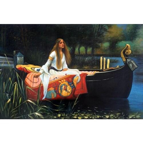 Wall Decoration Oil Painting Woman Painting The Lady of Shalott by John William Waterhouse Canvas Art Hand Made, Frameless
