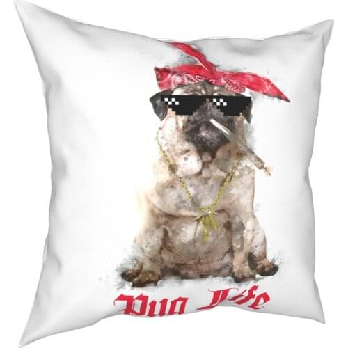 Pug Life Dog Pillowcase Printed Polyester Cushion Cover Decoration Throw Pillow Case Cover Sofa Dropshipping 45X45cm