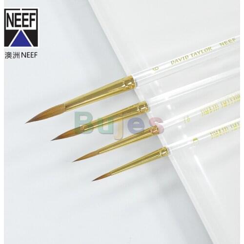 NEEF 2236P DAVID TAYLOR Acrylic crystal transparent short rod gouache brush,Mink hair watercolor brush