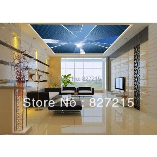 New Fashion SV-2534 overlooking from high building printing stretch film function as ceiling tiles with ceiling downlight