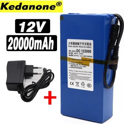 New High Quality Super Rechargeable Portable Lithium-ion Battery DC 12V 20000mAh With EU Plug 12.6v 20Ah battery pack+charger