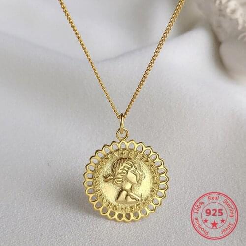 Simple Fashion Silver 925 Jewelry Necklace For Women Portrait Design Pendant Necklaces Luxury Jewelry