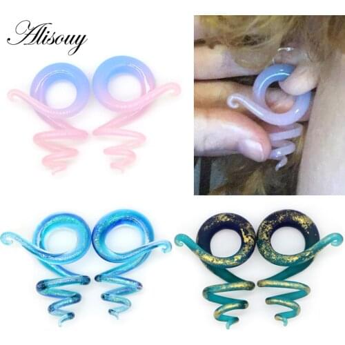 Alisouy Colorful Spring Ear Piercing Expanders Ear Strechers Flesh Body Jewelry Gift For Unisex Person Earring Stud 6mm 8mm 10mm