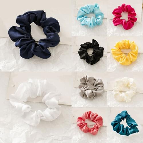 Glossy Satin Small Hair Ring Rope Headwear Scrunchies Elastic Hair Band Kids Hair Accessories for Women Fashion Hair Tie