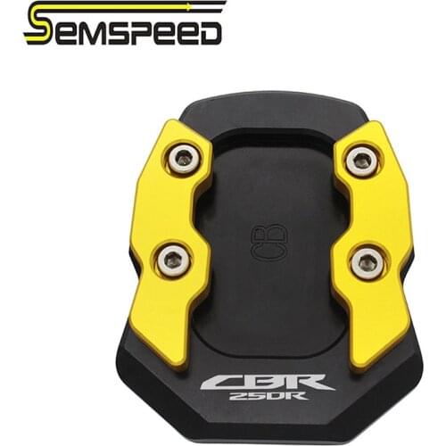 Semspeed CNC Kickstand Enlarger Plate Extension Foot Pad for Honda CBR250R Motorcycle Side Stand Enlarger Plate Kickstand