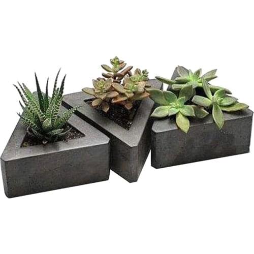 Geometric Shape Silicone Mold Concrete Molds Flower Succulents Plants Cement Planter Mold Home Decor