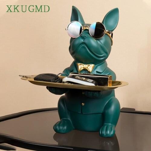 Nordic Fadou Dog Creative Tray Ornaments Living Room Key Storage Home Decoration Accessories Desktop Statue Furnishings Crafts