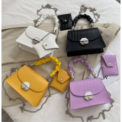 Female Travel Tote Fashion Crocodile Pattern Women Bags Mini Pu Leather Shoulder Bags for Women Chain Designer Luxury Handbag