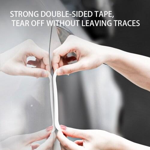 Car Door Protector Strip Auto Rearview Mirror Anti-collision Protection Sticker Rubber Front Rear Bumper Scratch Transparent Bar