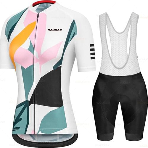 2021 Raudax Women Cycling Jersey New Summer Anti-UV Cycling Bicycle Clothing Quick-Dry Mountain Ladys Bike Clothes Cycling Set