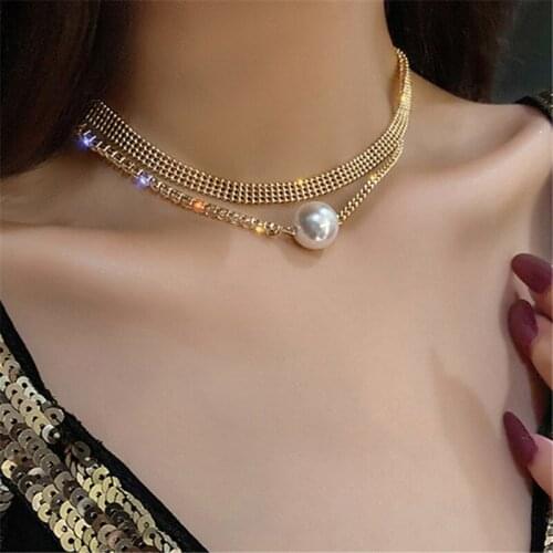 New Arrival 2021 Fashion Sweet Girls Elegant Pearl Double Layers Necklace For Women Students Party Choker Jewelry Gifts