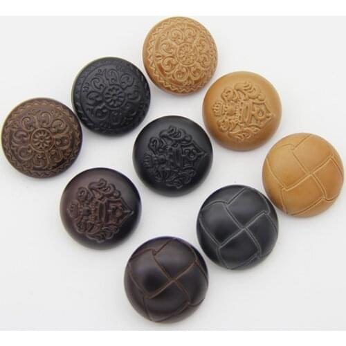 10-20pcs 18-25mm Beige brown black imitation leather buttoned high-end coat sweater windbreaker jacket dress button C061