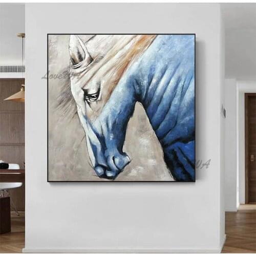 100% Handmade Horse Head Oil Painting Home Wall Hanging Decoration Animal Art Unframed Wall Pictures For Living Room Decor