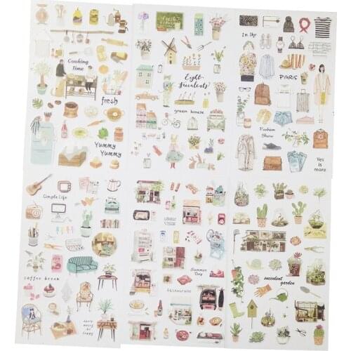 2pack Journey cooking time diary Decorative Washi Stickers Scrapbooking Stick Label Diary Stationery Album Stickers