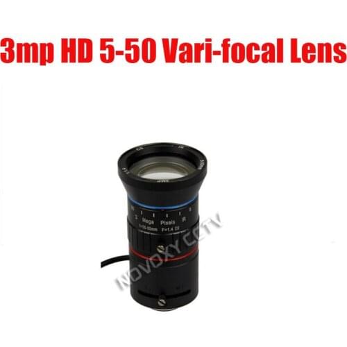 3 Megapixel HD 1/2.7" 5-50mm Auto Iris Manual Varifocal CS Mount CCTV Lens F1.4 for Analog / IP Camera Free Shipping