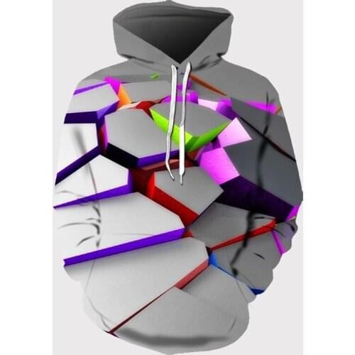 3D Sweatshirts Hooded Hood Tops Wholesale Europe and America Men/Women Hoodies with Hat Hoody Print Color Blocks Summer Winter