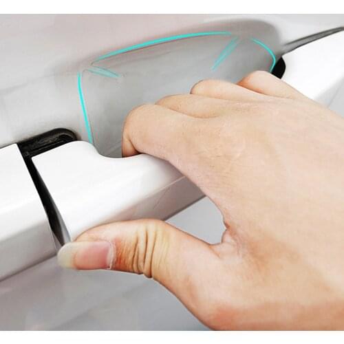 4pcs Invisible Clear Car Door Handle Scratch Anti Bump Protector Guard Universal Can Automobile Handle Protective Films