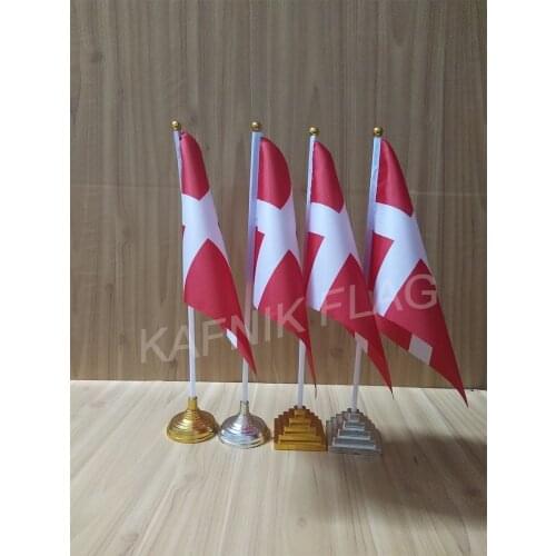 KAFNIK,5/10pcs a lot Denmark table desk flag banner 14*21cm flag /Plastic flags or suction cups for your choice free shipping