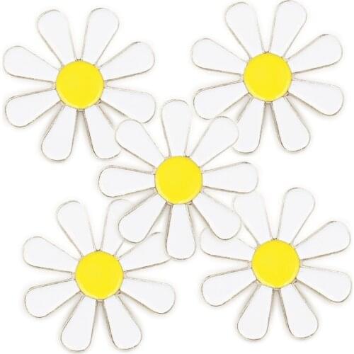 LOTS 5pcs Hippy Daisy Lapel Pin Badge Flower Power Peace Symbol fans Gifts Jewelry 2.4 X 2.4 CM