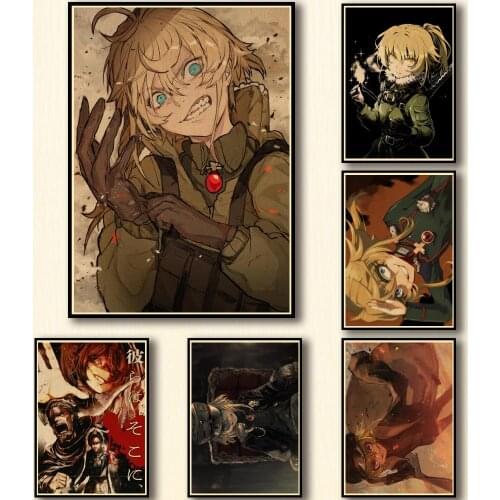 50 Designs Anime Saga of Tanya The Evil Kraftpaper Poster Artwork Fancy Wall Sticker for Coffee House Bar