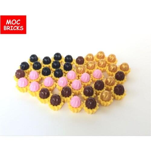 50pcs/lot MOC Bricks Cup Cakes Food for figures Birthday Party DIY Toys Figure Educational Building Blocks mini dolls kids gifts