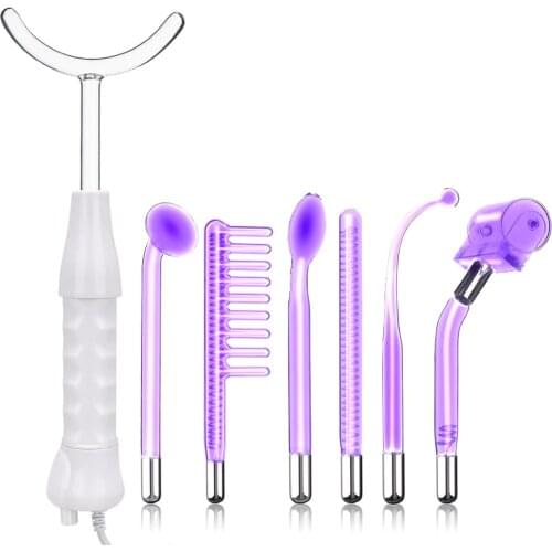 7 Wands Tube High Frequency Facial Machine Spot Acne Remove Face Body Skin High Frequency Electrode Glass Tube Electrotherapy