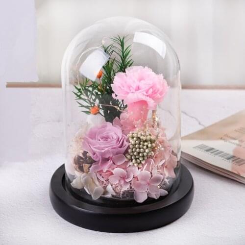Free Shipping 12*12cm Middle Size Glass Dome Vase Home Decoration Different Base Transparent Cover DIY Friend Gift Wedding Prop