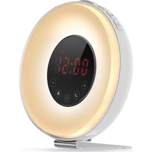 Wake Up Light Alarm Clock Sunrise Sunset Simulation Color Changing LED Digital Clocks with Snooze FM Radio Night Lights Lamp